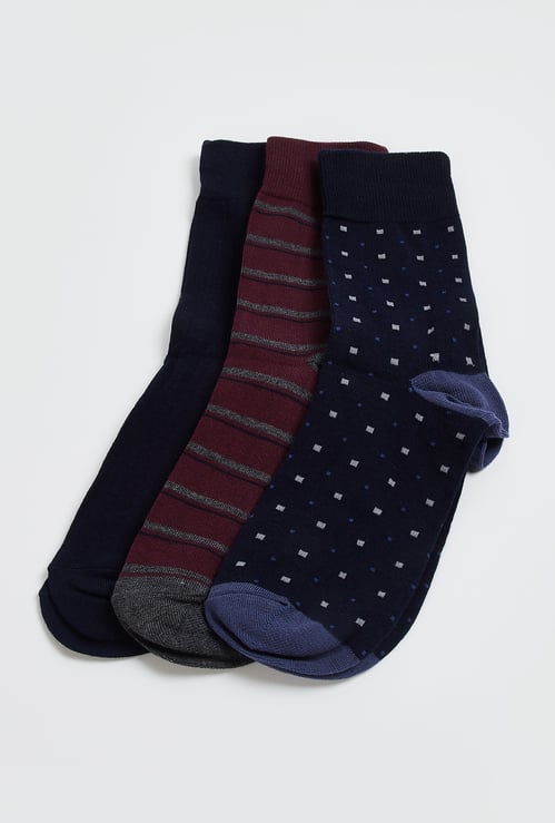 Men Patterned Crew Length Socks - Pack of 3