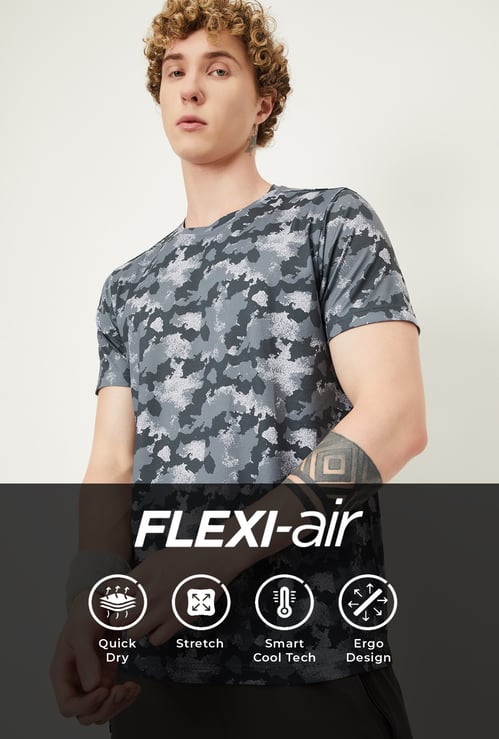 Men Camouflage Print Sports T-shirt