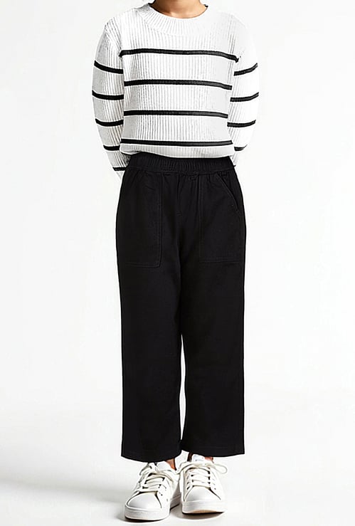 Girls Solid Trousers