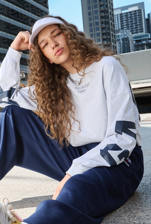 Women Printed Boxy Fit Crop Sports T-shirt