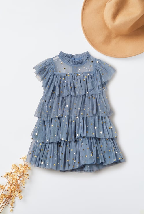 Girls Embellished Layered Dress