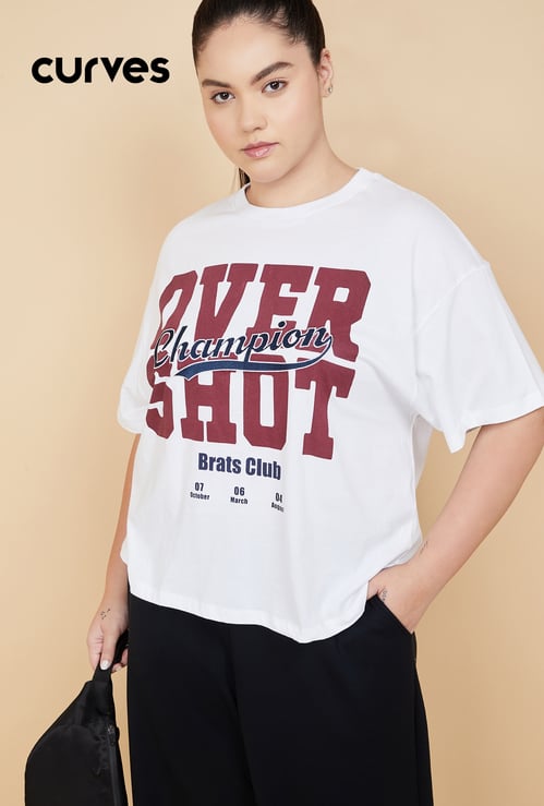 Women Printed Boxy Fit Sports T-shirt