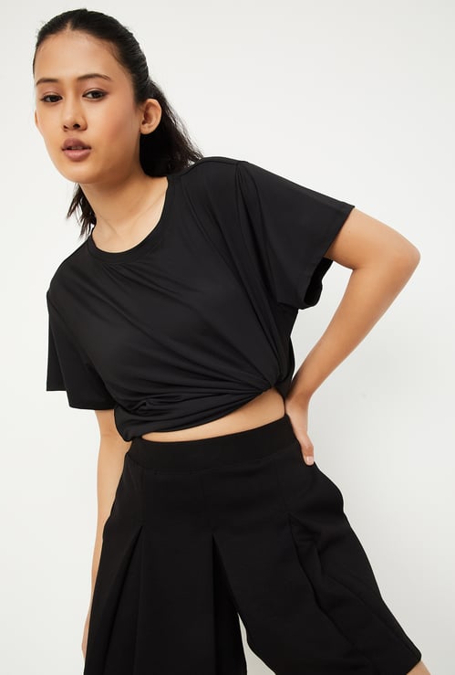 Women Solid Sports T-shirt