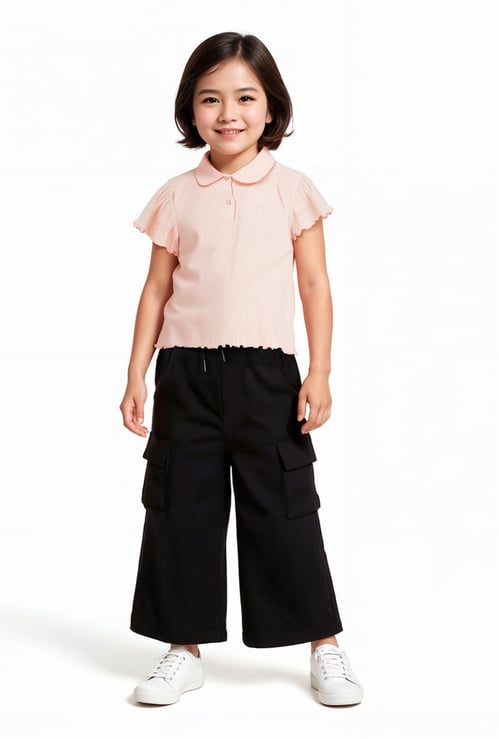 Girls Knit Polo T-shirt