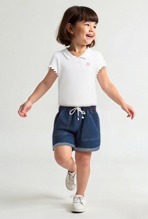 Girls Washed Denim Shorts