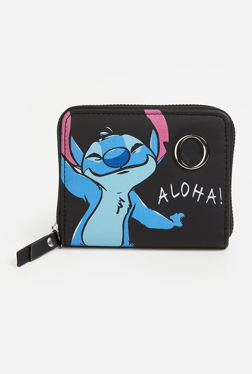 Women Lilo & Stitch Print Zip-Around Wallet