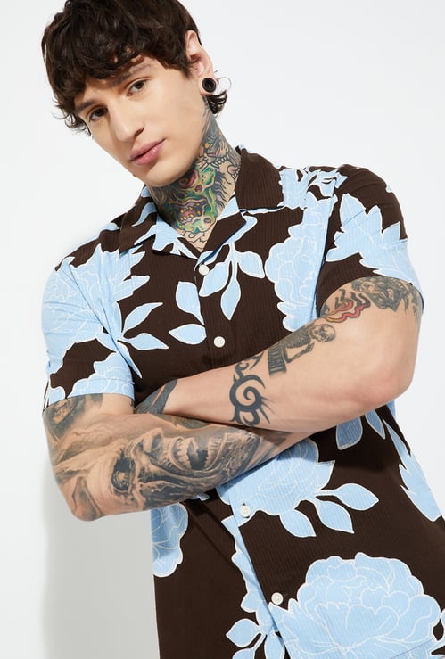 URB_N Men Floral Print Regular Fit Shirt