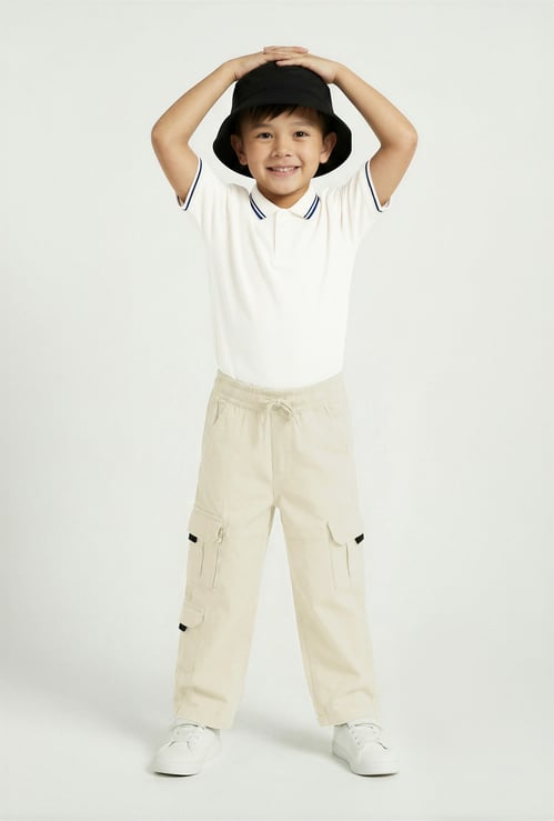 Boys Solid Cargo Trousers