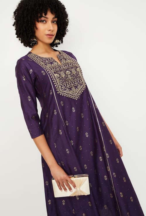Women Embroidered A-line Kurta