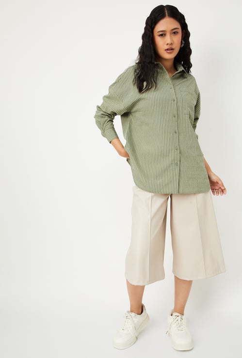 Women Striped Oversized Shirt