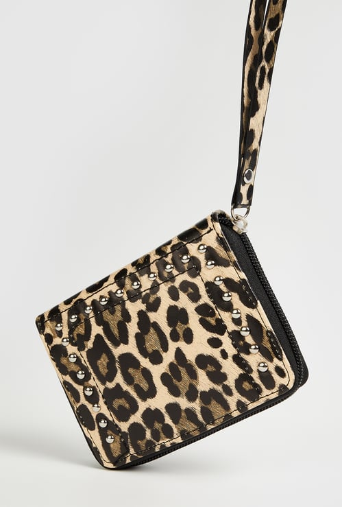 Women Animal Print Zip Around Wallet