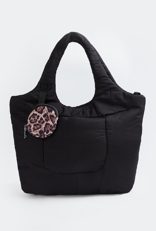 Women Quilted Tote Bag with Pouch