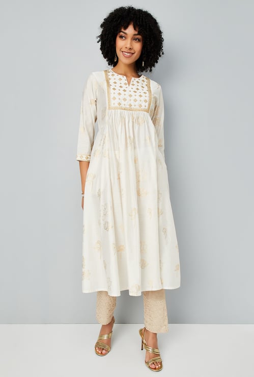 Women Embroidered A-line Kurta