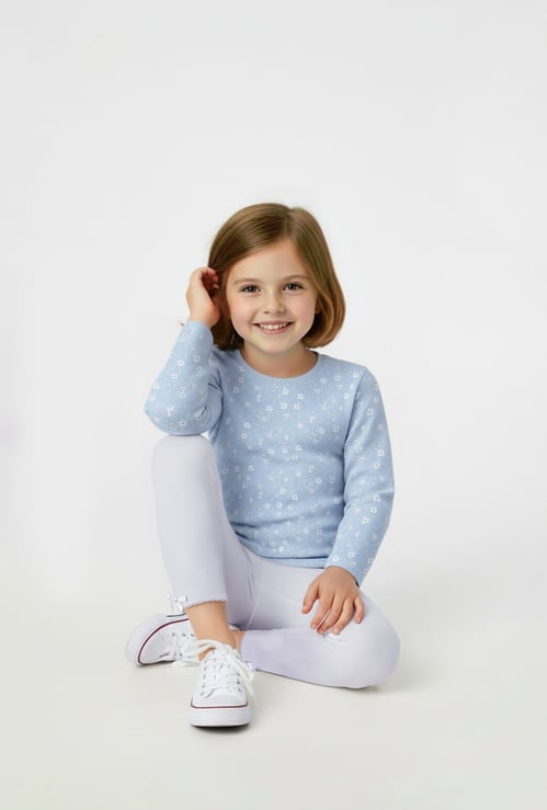 Girls Floral Print T-shirt