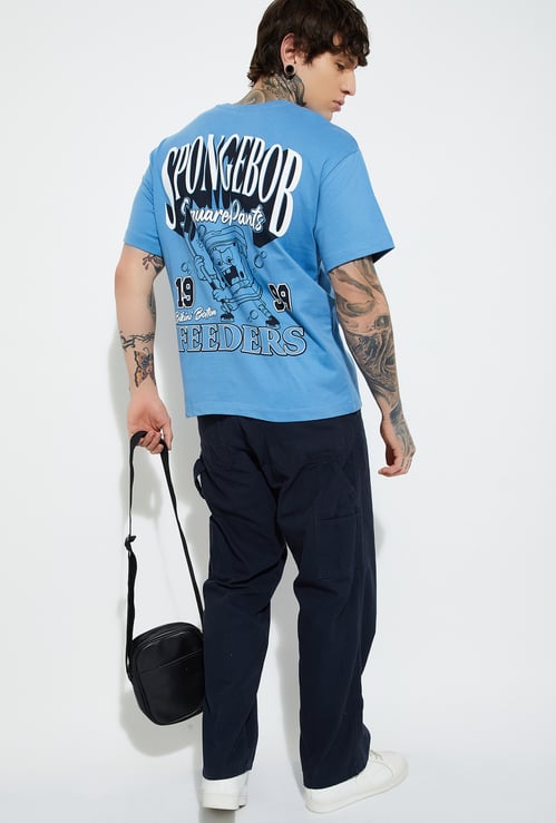 URB_N Men SpongeBob Print Oversized T-shirt