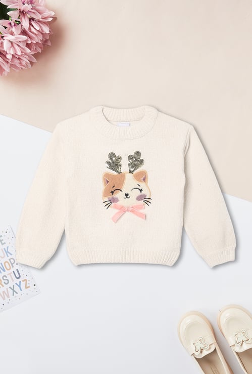 Girls Knit Sequins Sweater