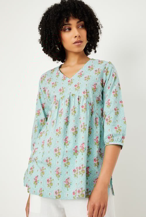 Women Floral Print A-line Kurti