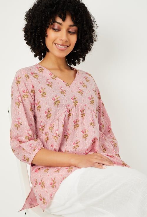 Women Floral Print A-line Kurti