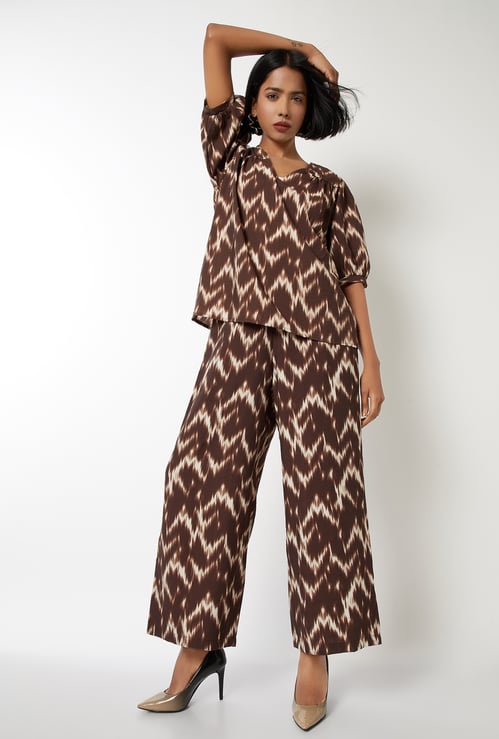 Women Printed Wide Leg Trousers