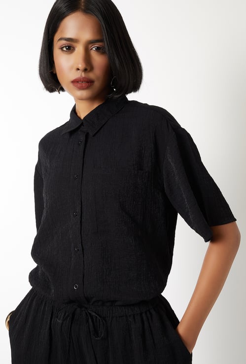 Women Crinkle Textured Shirt