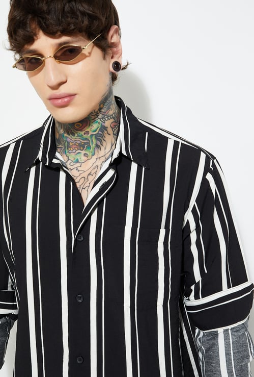 URB_N Men Striped Regular Fit Shirt