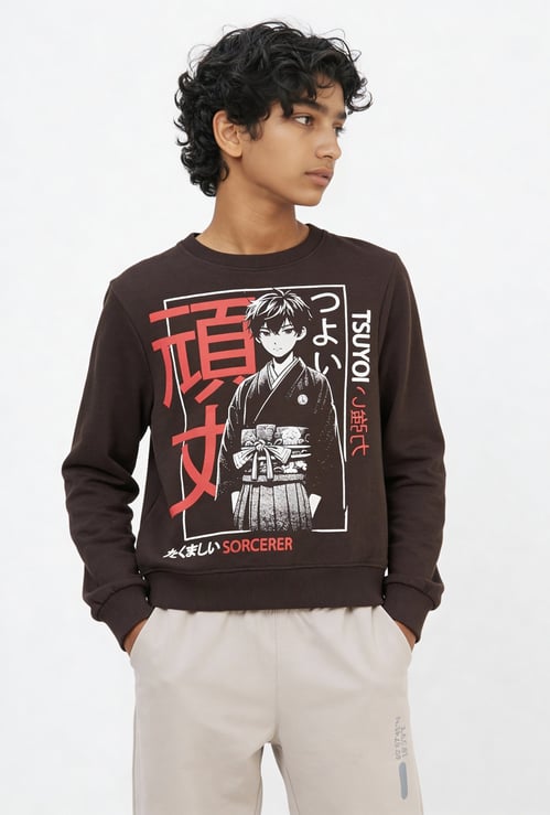Boys Anime Print Sweatshirt