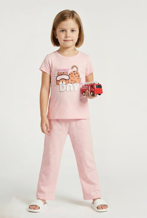 Girls Printed PJ Set