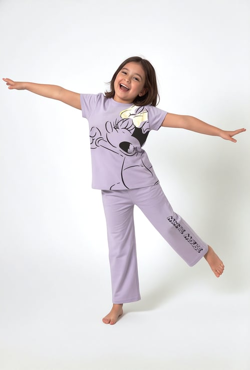Girls Minnie Print Sleepwear Set