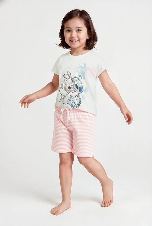 Girls Lilo & Stitch Printed Sleepwear Set