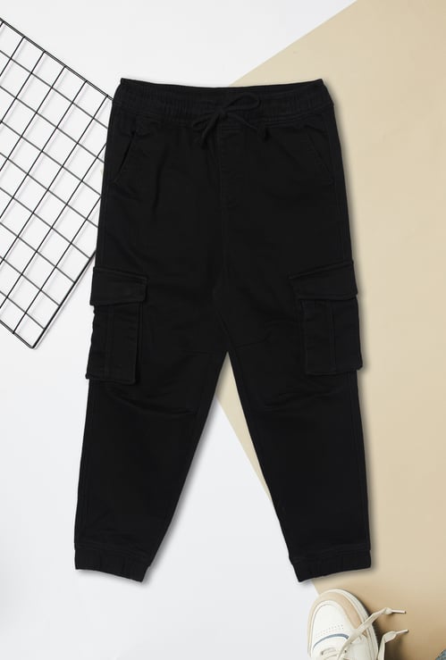 Boys Solid Cargo Joggers