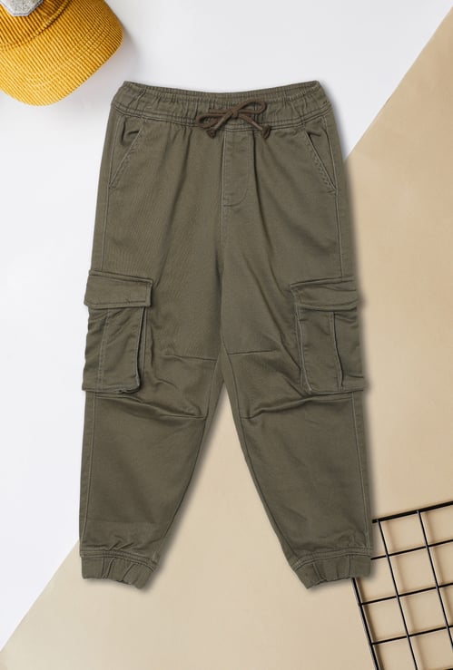 Boys Solid Cargo Joggers
