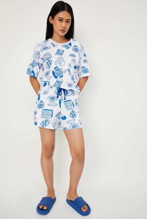 Women Printed Shorts Set