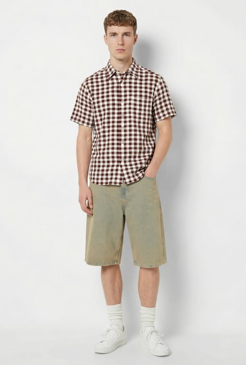 URB_N Men Checked Regular Fit Shirt