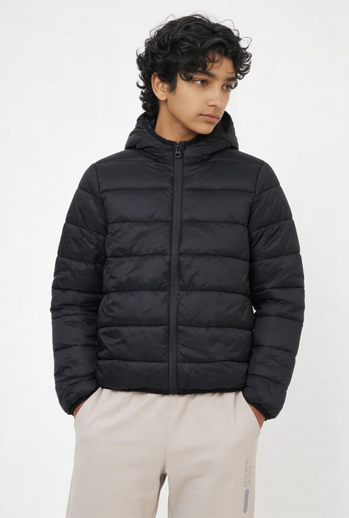 Boys Quilted Hooded Jacket