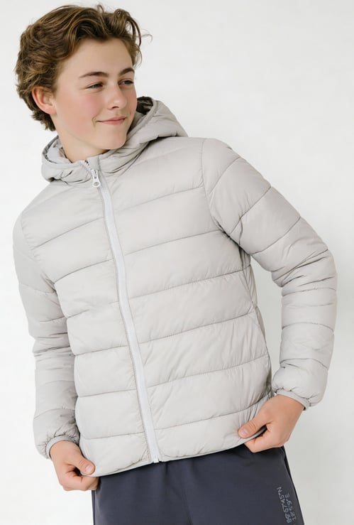 Boys Quilted Hooded Jacket