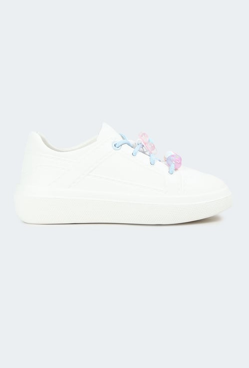 Girls Butterfly Applique Sneakers