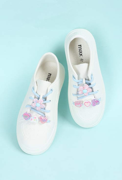Girls Butterfly Applique Sneakers