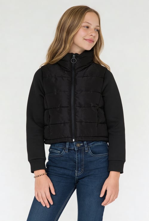 Girls High-Neck Puffer Jacket