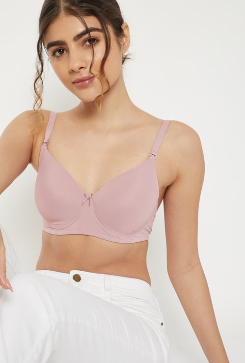 Women Solid Padded Non-Wired T-shirt Bra