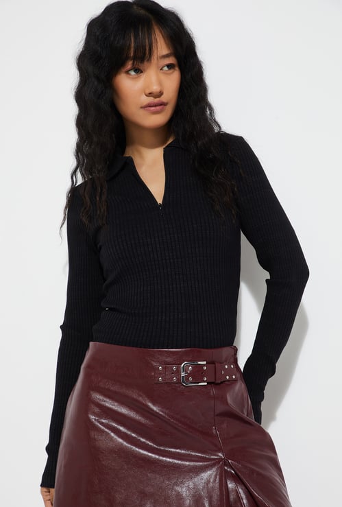 URB_N Women Ribbed Fitted Top