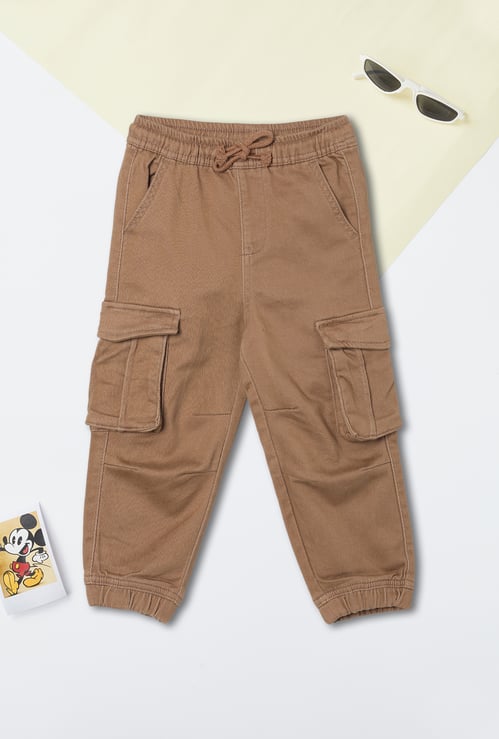 Boys Solid Cargo Joggers