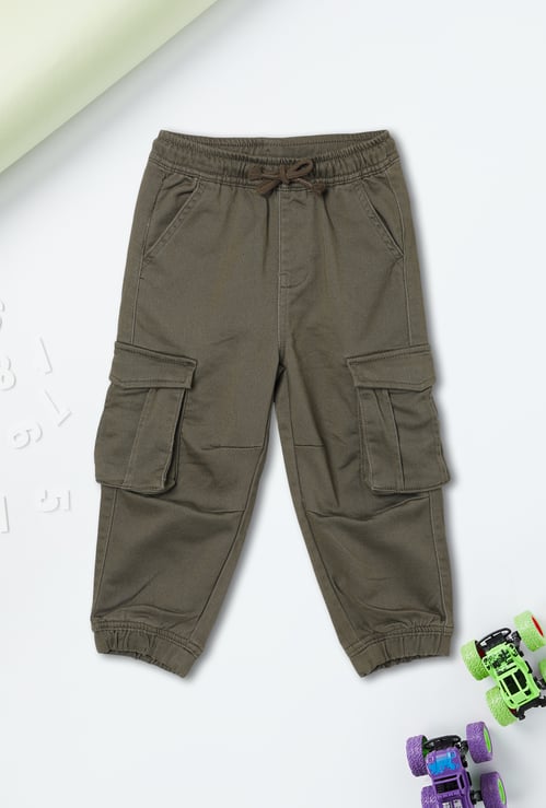 Boys Solid Cargo Joggers