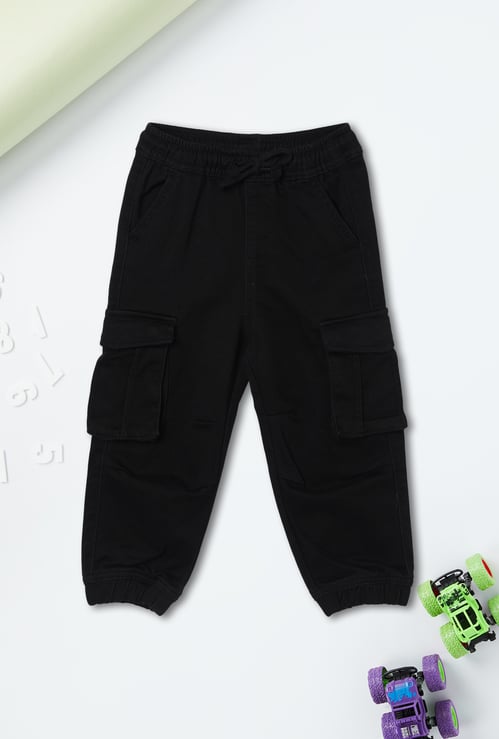 Boys Solid Cargo Joggers