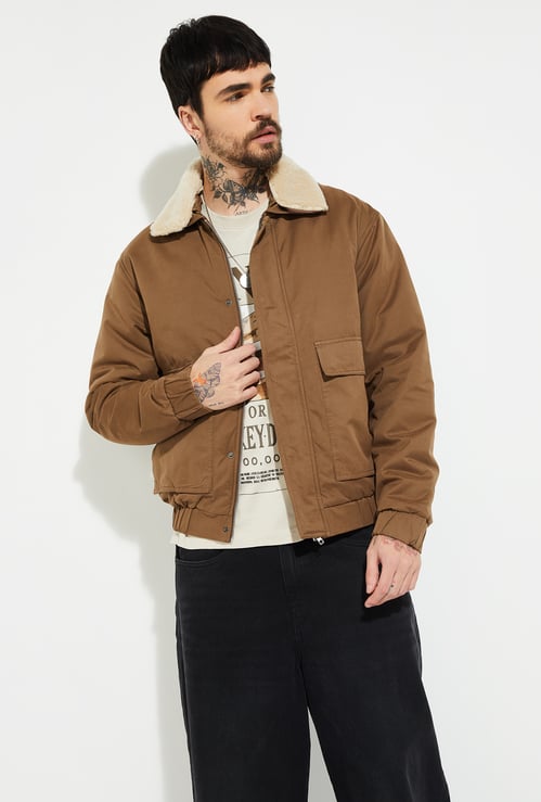 URB_N Men Sherpa Collar Jacket