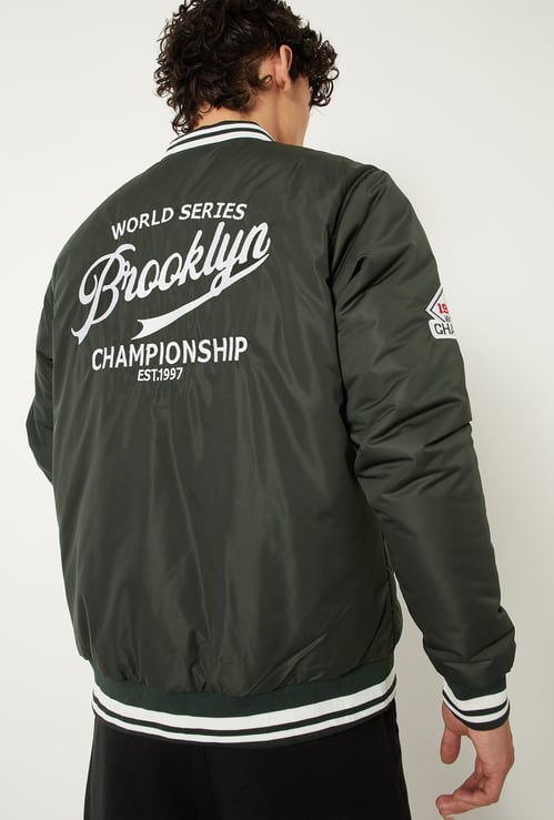 Men Embroidered Varsity Jacket