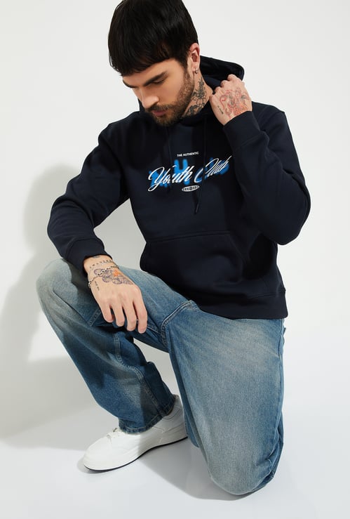 URB_N Men Printed Hooded Sweatshirt