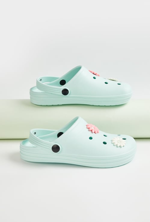 Girls Clogs with Floral Charms