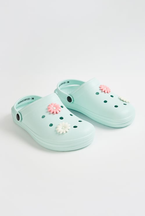 Girls Clogs with Floral Charms