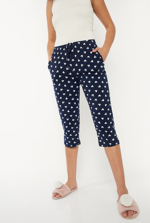 Women Mickey Mouse Print Capris