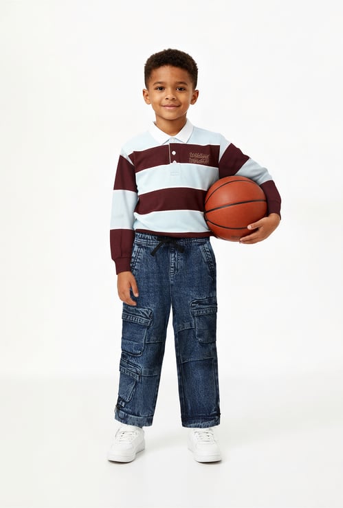 Boys Washed Cargo Jeans